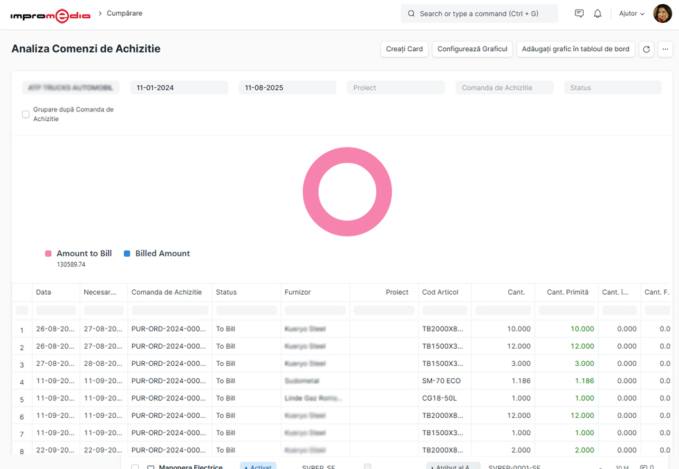 ERP NEXT - Analiza Achiziții