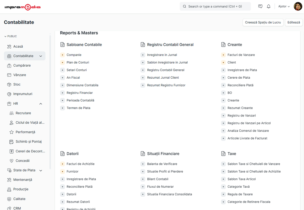 ERP NEXT - Contabilitate